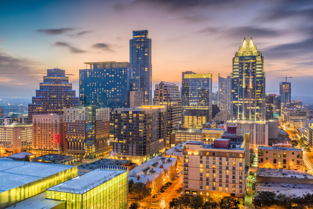 best rooftop bars Austin: Austin skyline