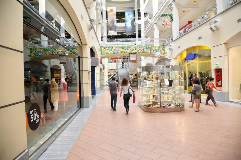 people walking in a shopping mall