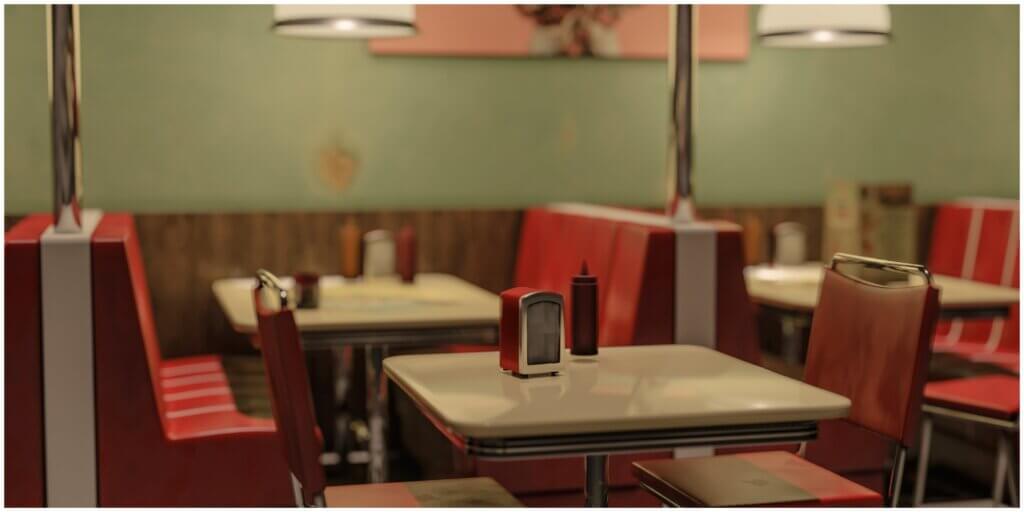 best diners in Austin: diner with red booths